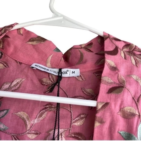 RODNER FIGUEROA Embroidery Floral MIDI Balloon Sleeves Kimono Dress Size M - Picture 6 of 11